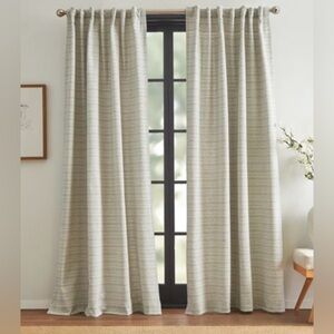 DKNY Pure Stream Curtain Panel Pair 96 Inches - White/Blue